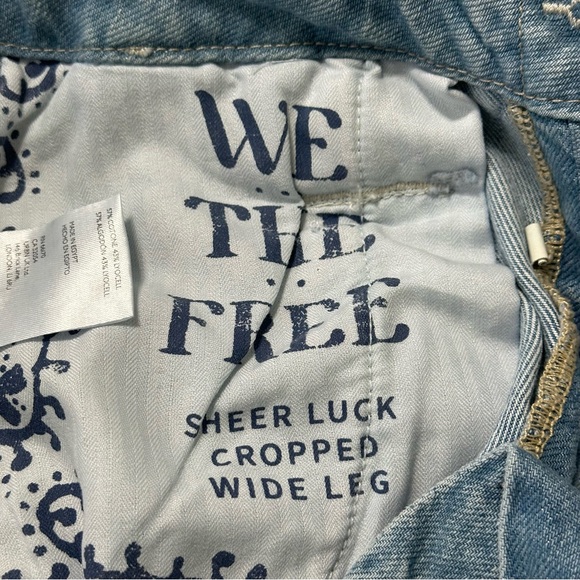 We The Free Sheer Luck Cropped Wide Leg Jeans High Rise Sz.25 Grunge Hippie - Picture 13 of 14